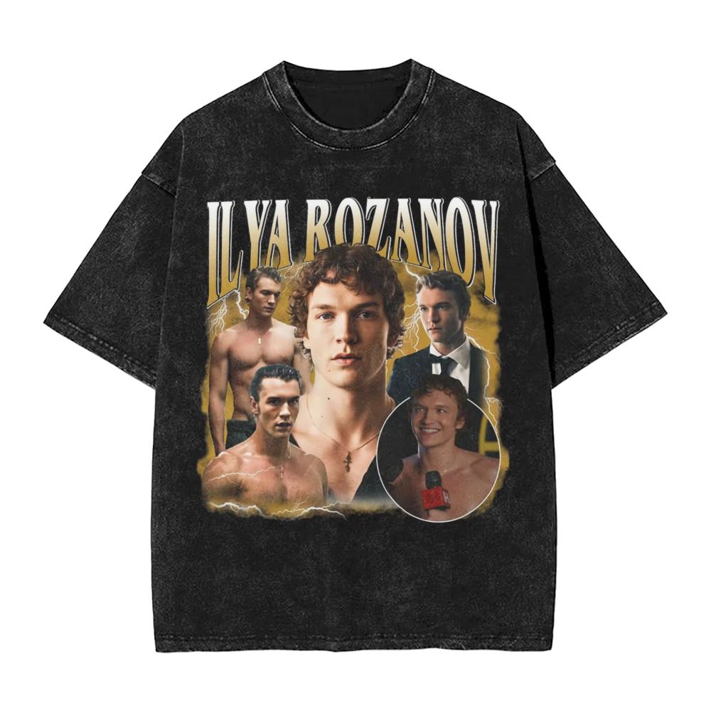 Ilya Rozanov Rivalità Accesa T-shirt Lavata Streetwear T-shirt Stampate Connor Storrie T-shirt per Uomo Donna Cotone Estate