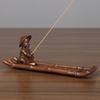 Copper Old Man Fishing Burner Tea Tray Ornament Home Incense Supplies