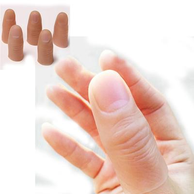 Fake Magic 3Pcs Tip Finger Fun Joke Soft Thumb Prank Props Trick Vinyl Game