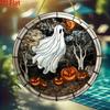 2D flat Halloween decoration - acrylic pendants (ghosts, jack-o-lanterns, full moon) - scary windows, door party decoration, holiday home decoration