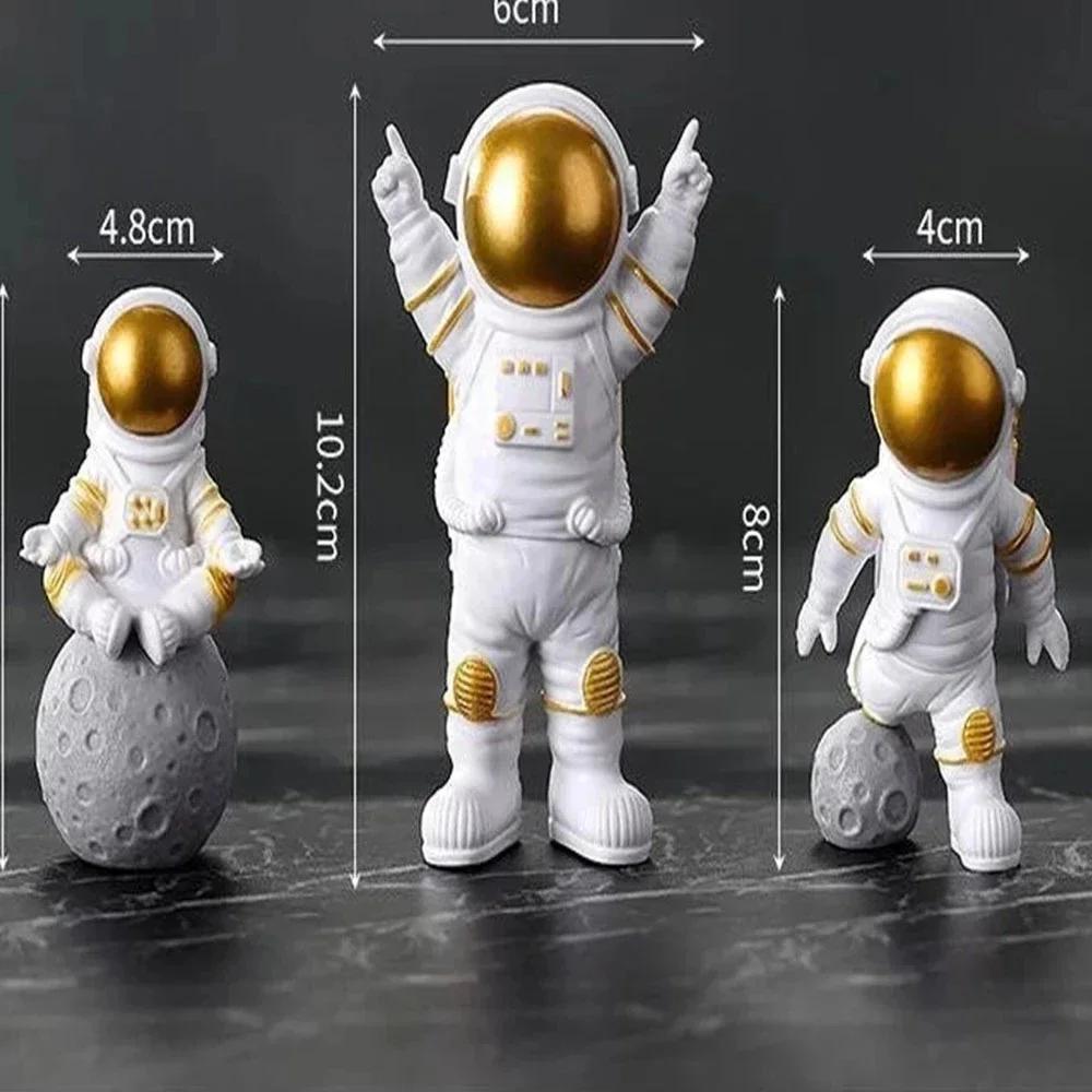 Ungiftig 3 Stück Astronautenfigur Statue Figur Raumfahrer Skulptur Lernspielzeug Schreibtisch Heimdekoration Astronautenmodell Für Kinder Geschenke