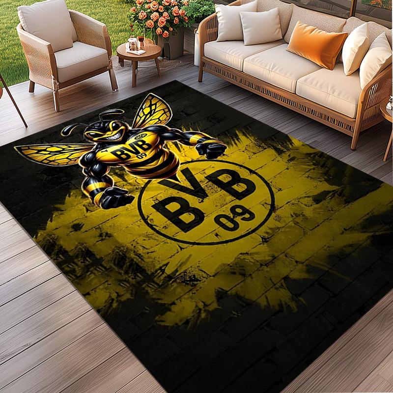 Borussia Dortmund Print Rug, Washable Floor Carpet, For Entryway Dorm Laundry Room Office Study, Home Decor Birthday Christmas Gift