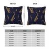 Musical Saxophone Pattern Square Pillowcase Cushion Cover Pillow Case Throw Pillow Cover for Home Bedroom Car