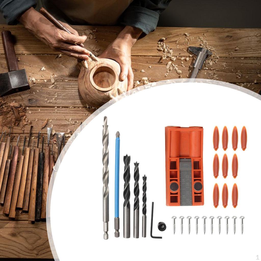 28Pcs Woodworking Hole Drill Locator Set Inclined Jig DIY Woodwork Tool Mortise