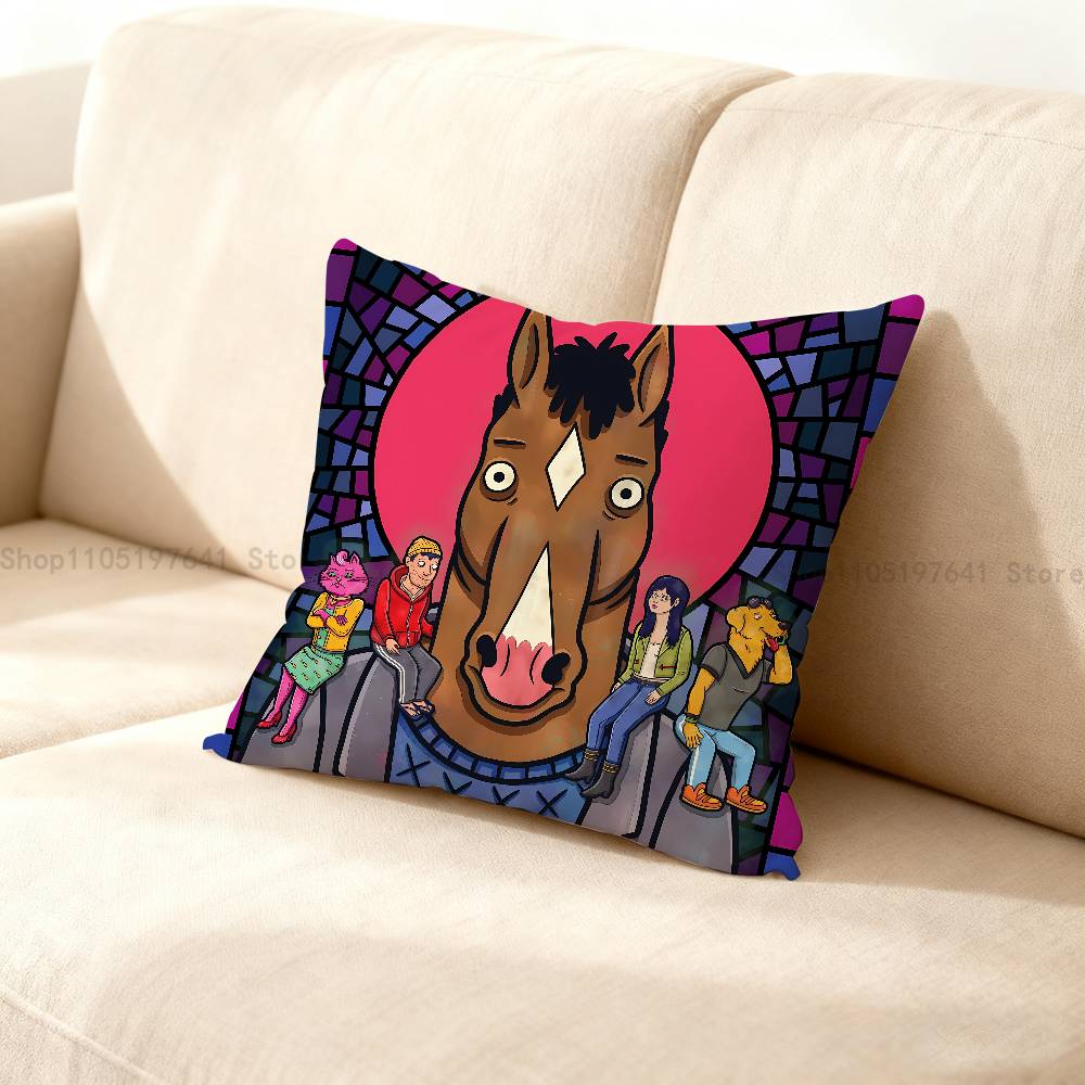 Cartoon B-BoJack H-Horseman Pillow Case cute cartoon anime peripheralsBedroom Sofa Decorative Cushion Cover Soft Cushion Cover
