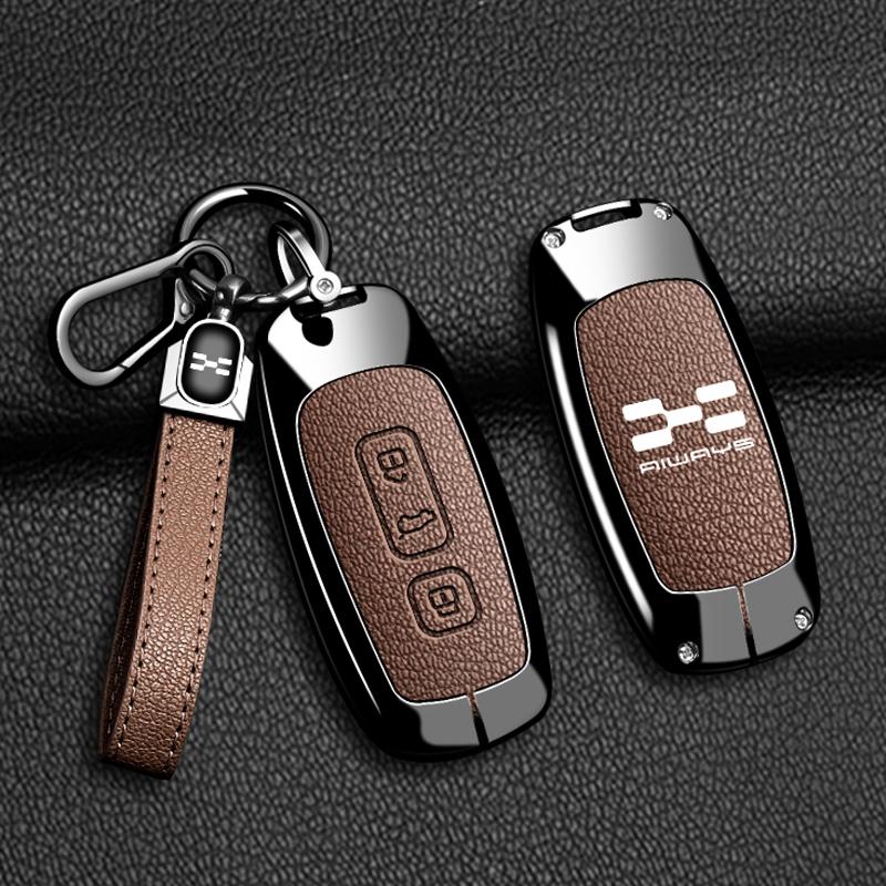 Zinc Alloy Leather Car Key Key Cover Key Case Aiways U5 Pro U6 Se Auto Shell Key Fob Car Key Cover Case Car Accessories