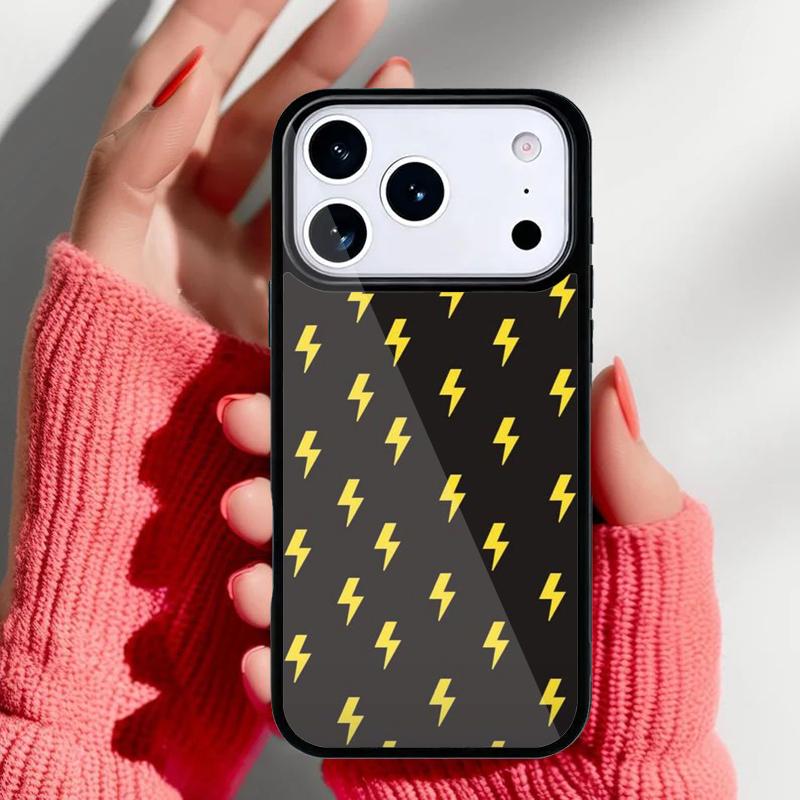 Lightning Bolt Pattern Phone Case for iPhone 17 16 15 14 13 Pro Max Back Cover for 12 11 Pro Coque