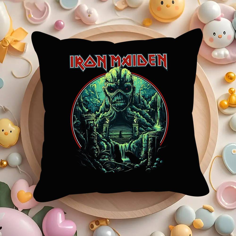 

Band I-Irons horror Maidens Pillowcases cushion covers living room sofas home decor gifts 12x12Inch