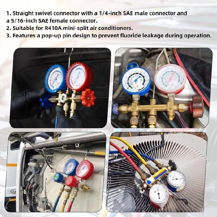 Mini Split System Brasses Adapters Weather Resistant Connection Refrigerants Fitting Optimized For R410A Refrigerants Lines