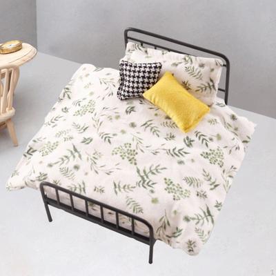 1/12 Dollhouse Bed Doll House Bed,Mini Iron DIY Craft Rustic Decoration Accessories for