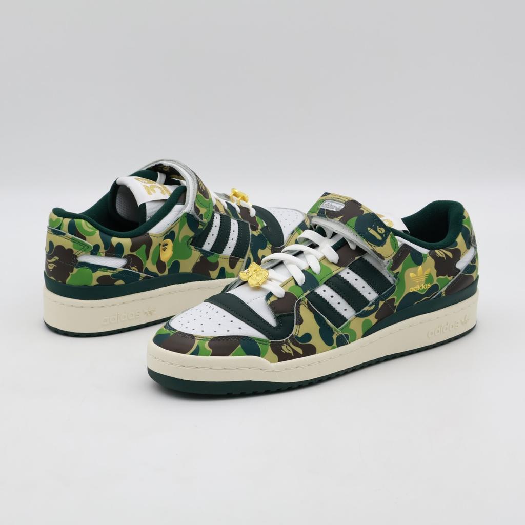 ID4771 BAPE Adidas Forum 84 Low 30th Anniversary Green Camo (Men's)