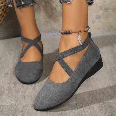 Fashion 2025 New Women's Shoes Fashion Suede Casual Shoes Comfort Slip On Loafers Wedge Heel Single Shoes for Women Light Walking Flats