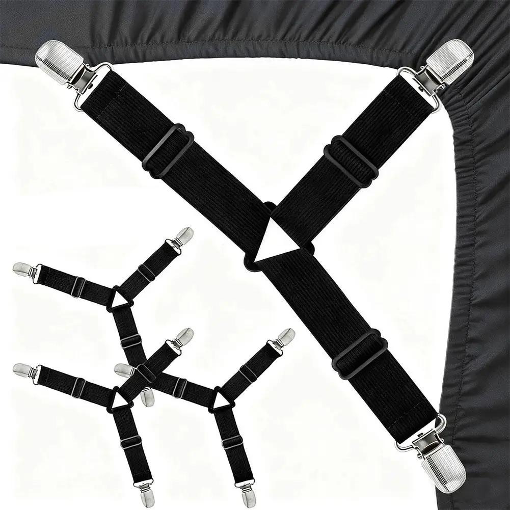 

Bed Sheet Fasteners Holder Gadget Adjustable Elastic Clip Home Sheet Mattress Organize Grippers Bed Gadget Textiles Cover S4P7