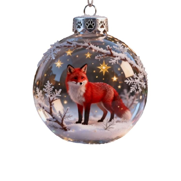 Christmas Wildlife Acrylic Ornament Set Efficient Shatterproof Decors Feature Detailed Animal Silhouettes Designs