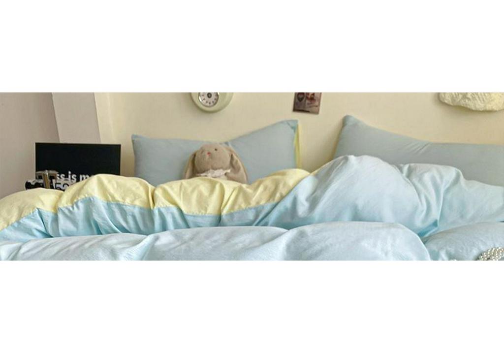 Cream Style Double-Layer Soft Yarn Duvet Cover Set for Double Beds - Ideal for Dorms and Homes