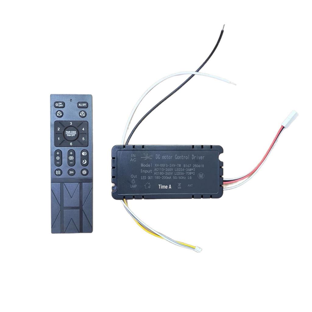 Remote-Controlled Brushless DC Motor Fan Light Controller with Head Shaking, Model XH-OSFS-24V-B167