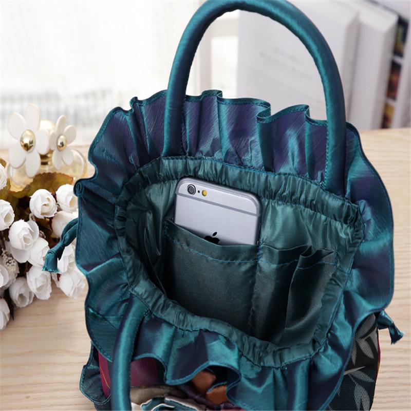 Ethnische Spitze Eimer Handtasche - Damen Koreanische Einfarbige Abendtasche