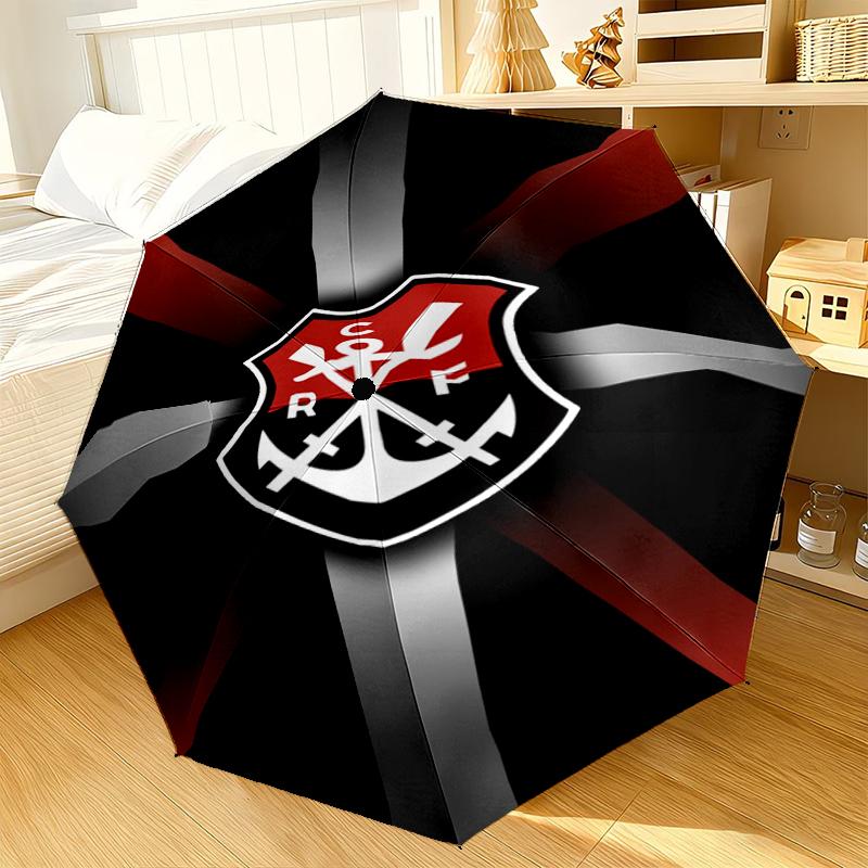 Ombrello con Emblema di Squadra di Calcio a 8 Stecche per Viaggio, Campeggio, Ombrello Leggero Portatile Casual, Essenziale per ogni Famiglia Regalo per le Vacanze