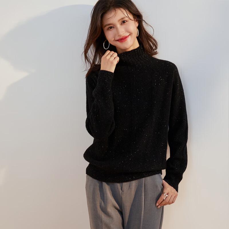 Women's Thickened 100% Merino Wool Turtleneck Cable-Knit Sweater