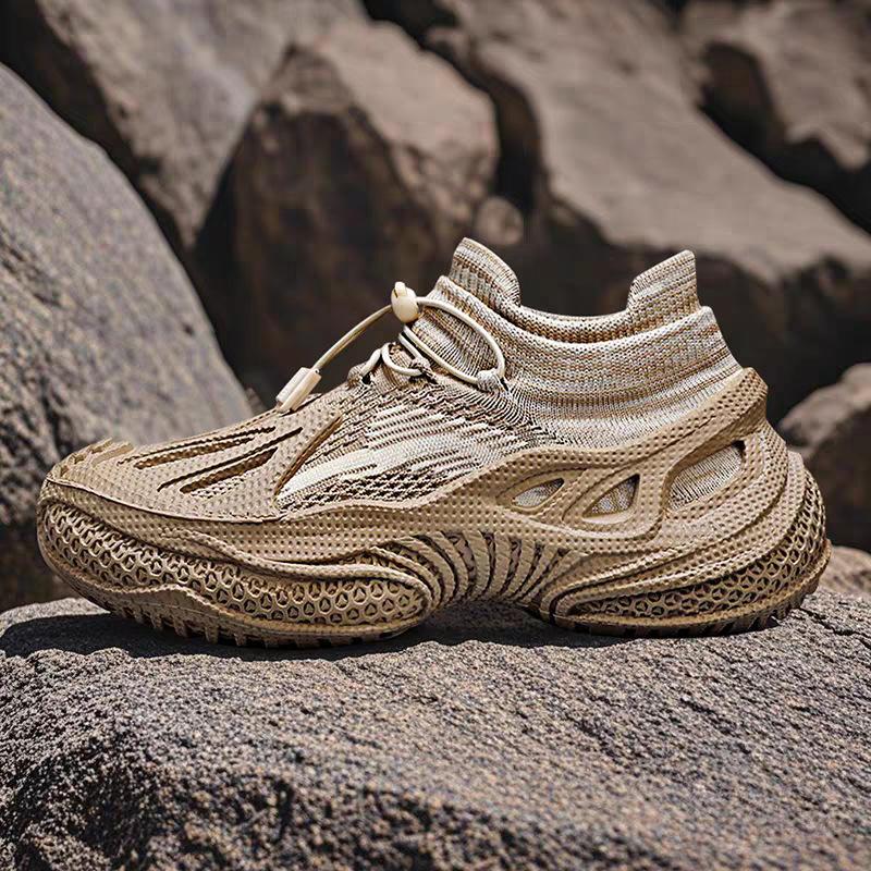 Men's shoes new breathable fly-woven mesh sneakers casual platform sneakers dad shoes