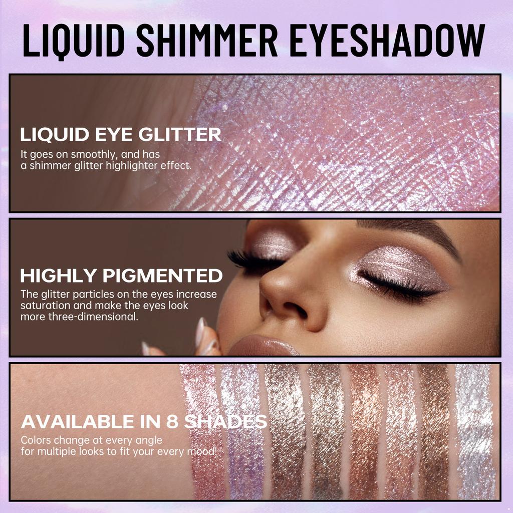 8 Pièces Mini Fards à Paupières Liquides – 8 Teintes, Formule Légère, Hautement Pigmentés, Waterproof & Longue Tenue pour le Maquillage Quotidien des Yeux