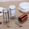 Glass Spice Shaker Bottle, Seasoning Container with Adjustable Holes for Salt Pepper Kitchen Storage