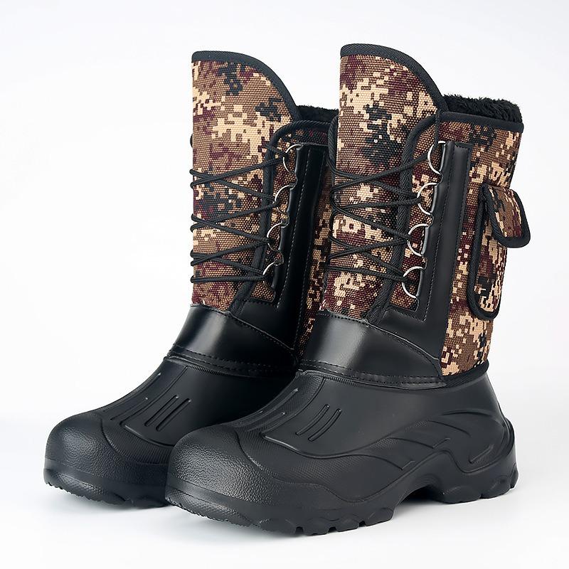 

Хлопковые туфли мужские новые зимние бархатные утолщенные высокие сноубутсы водонепроницаемые и нескользящие хлопковые ботинки на одной педали 45