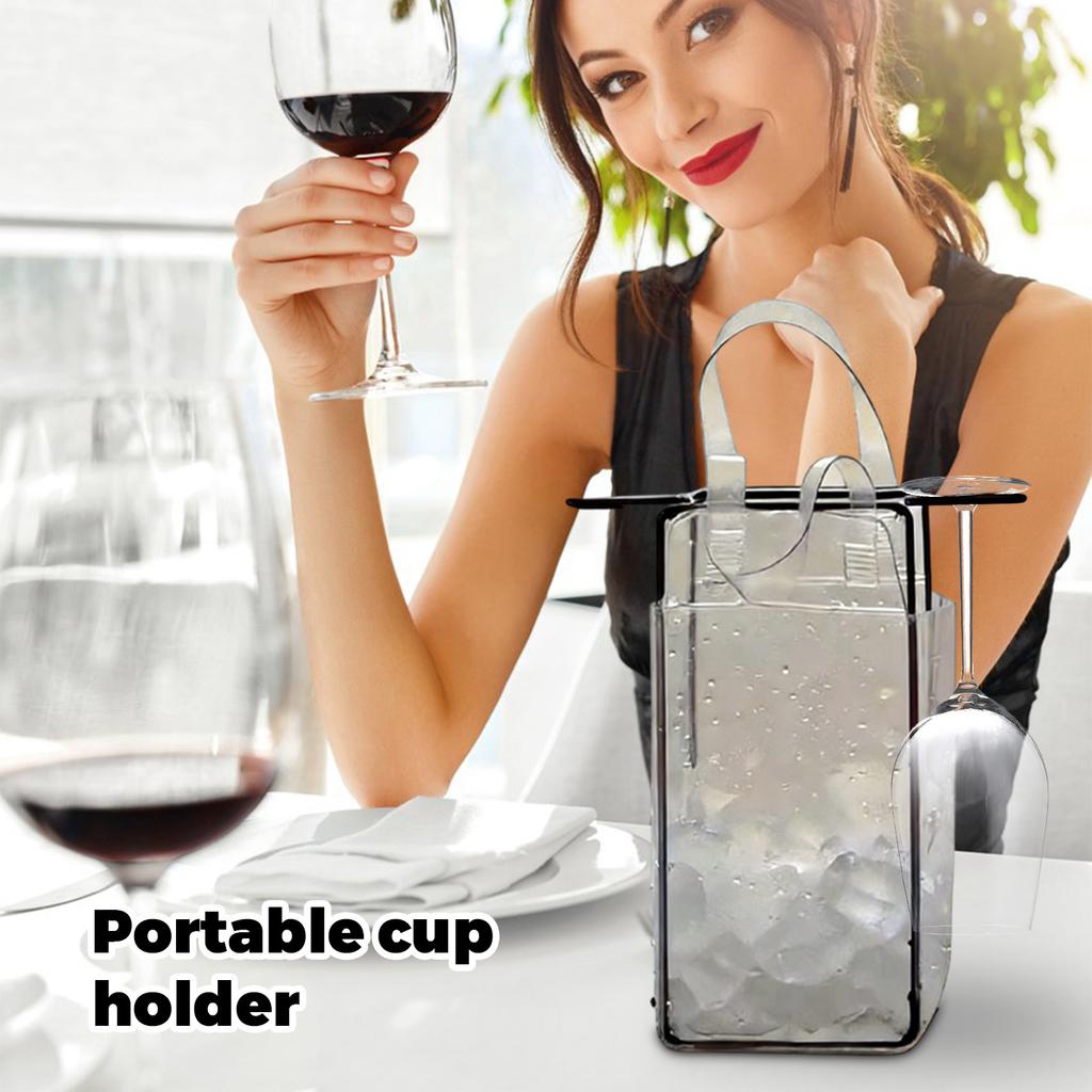 Portable Wine Cup Holder And Ice Pack 2-in-1, A Gift For Friends