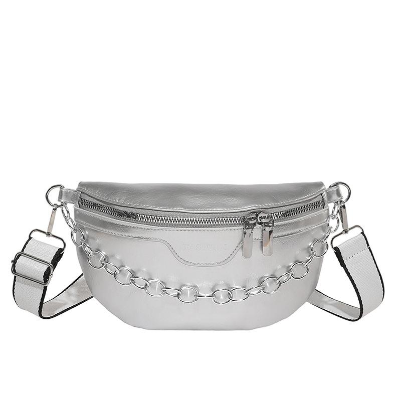 

Жіночі сумки великої місткості - Корейська версія м якої та міцної повсякденної модної шикарної сумки через плече, кросбоді, на груди, високої вартості срібний