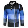 100% Polyester Frühling Herbst Herren Neu Langarm Knopf Polohemd Herren Mode Sport Golf Polohemd Tops