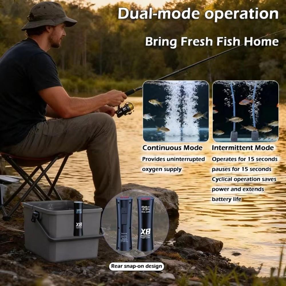 USB Rechargeable Aquarium Pump X8 Fish water pump Oxygen Pump  For Outdoor Fishing/Aquarium