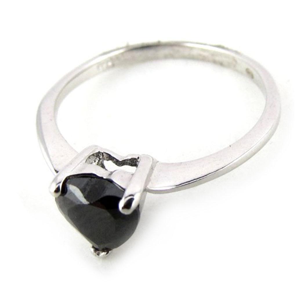 Black 'Love' Silver Ring