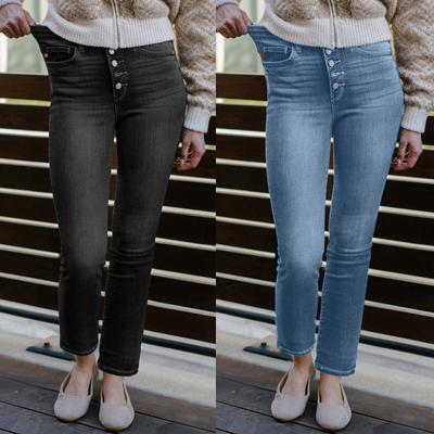 Jeans Rectos Ajustados de Moda para Mujer con Corte Relajado y Lavado Vintage