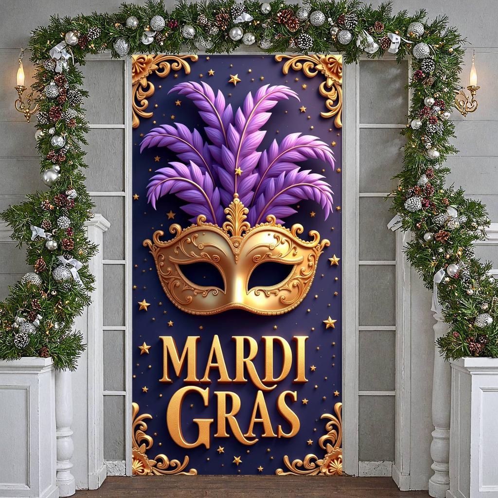 Feather Display King Cake Welcome Display Crawfish Backdrop Festive Decor King Cake Backdrop For Holiday Decor Carnival Festival