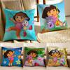 Cute D-Dora Pillow Case Plush Linen Soft Double Sided Printed Design Throw Cushion Decorative Home