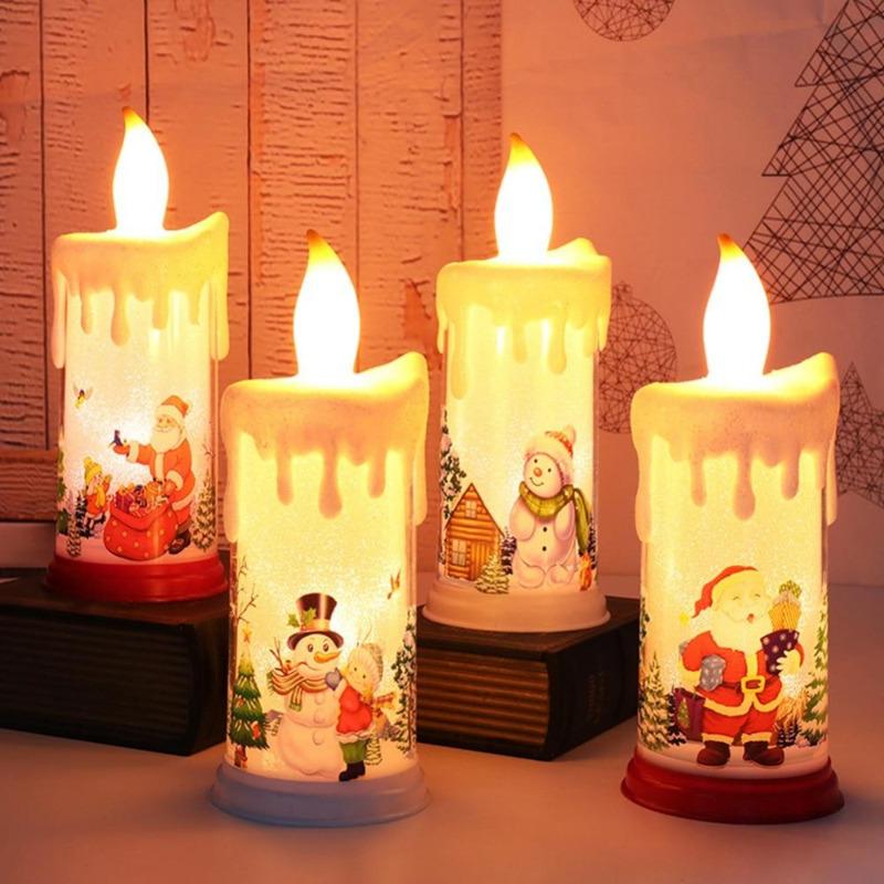 Ornaments for Home LED Simulation Flame Candle New Year Christmas Decoration Home Decor Xmas KTY