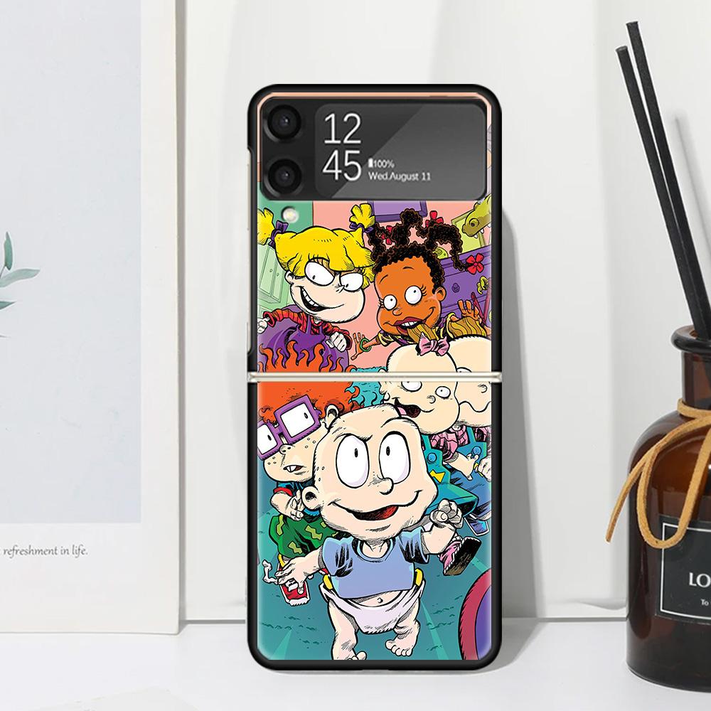 

Cartoon R-Rugrat Phone Case For Samsung Galaxy Z Flip 7 Flip7 Zflip 6 Flip6 5 Flip5 4 Flip4 3 Flip3 5G Fundas Black Cover Galaxy Samsung Z Flip 3