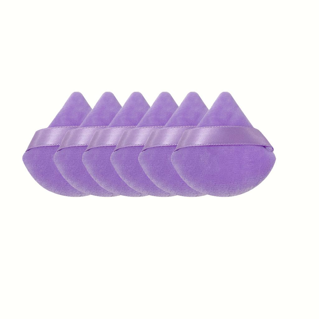 6PCS-boxed Triangle Velvet Powder Puff Make Up Sponges for Face Eyes Contouring Shadow Seal Cosmetic Foundation Makeup Tool