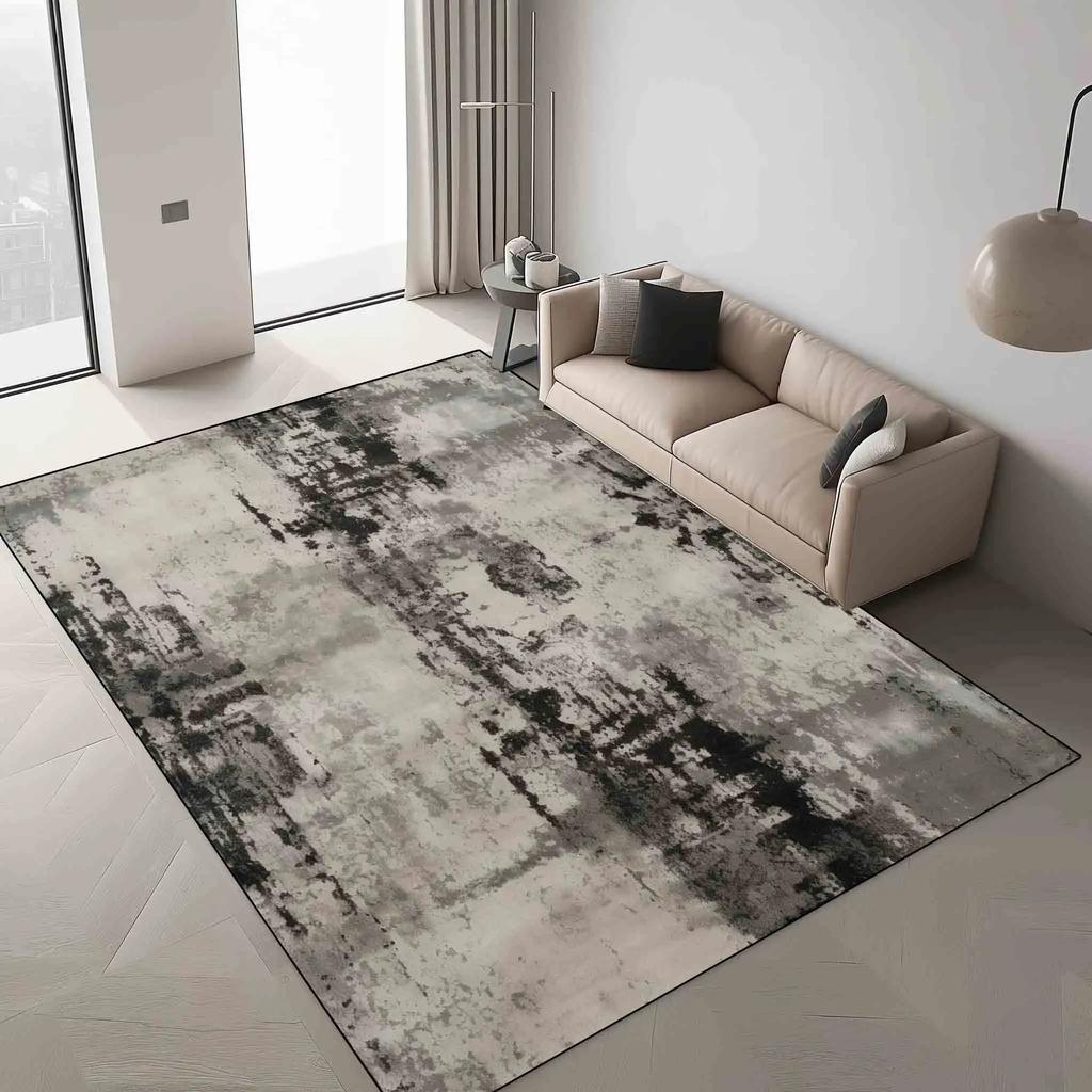 Lätt lyxmattor för vardagsrumsdekoration Sovrum Halkfri matta Nordisk Stor yta Golvmattor Lounge Tvättbar Fluffig matta