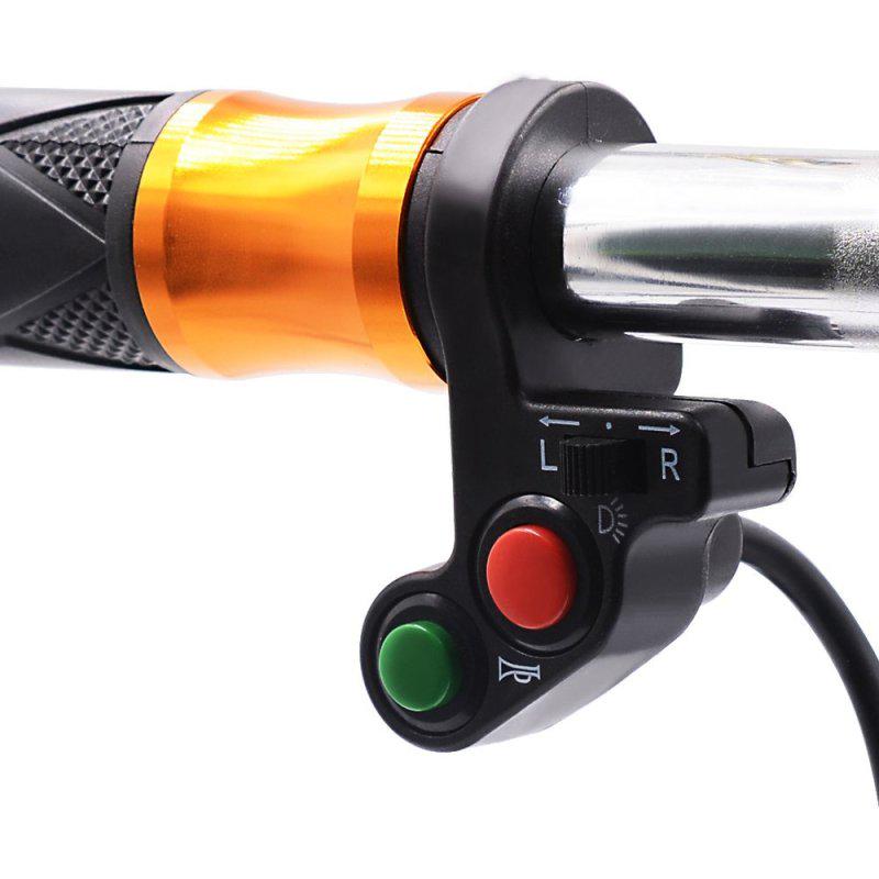 Motorcycle Bicycle Handlebar Mounting Switch Button 3 In 1 Design (for LED Headlight, Speakers, Turn