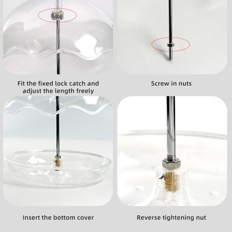 Bird Feeder with Metal Hanging Hook Waterproof Windproof Plastic Bird Waterer For Backyard Patios Balcony and Garden