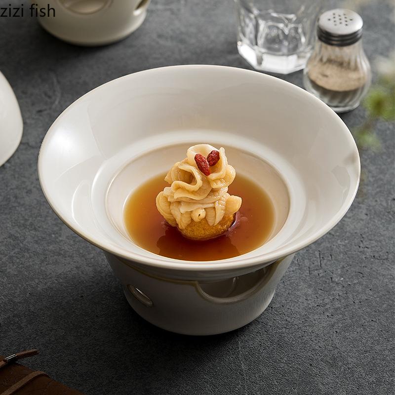 Ceramics Dining Plate Heating Furnace Insulation Tray Dessert Bowl Stew Sashimi Plate Fruit Dish Salad Bowl Soup Plates Tray