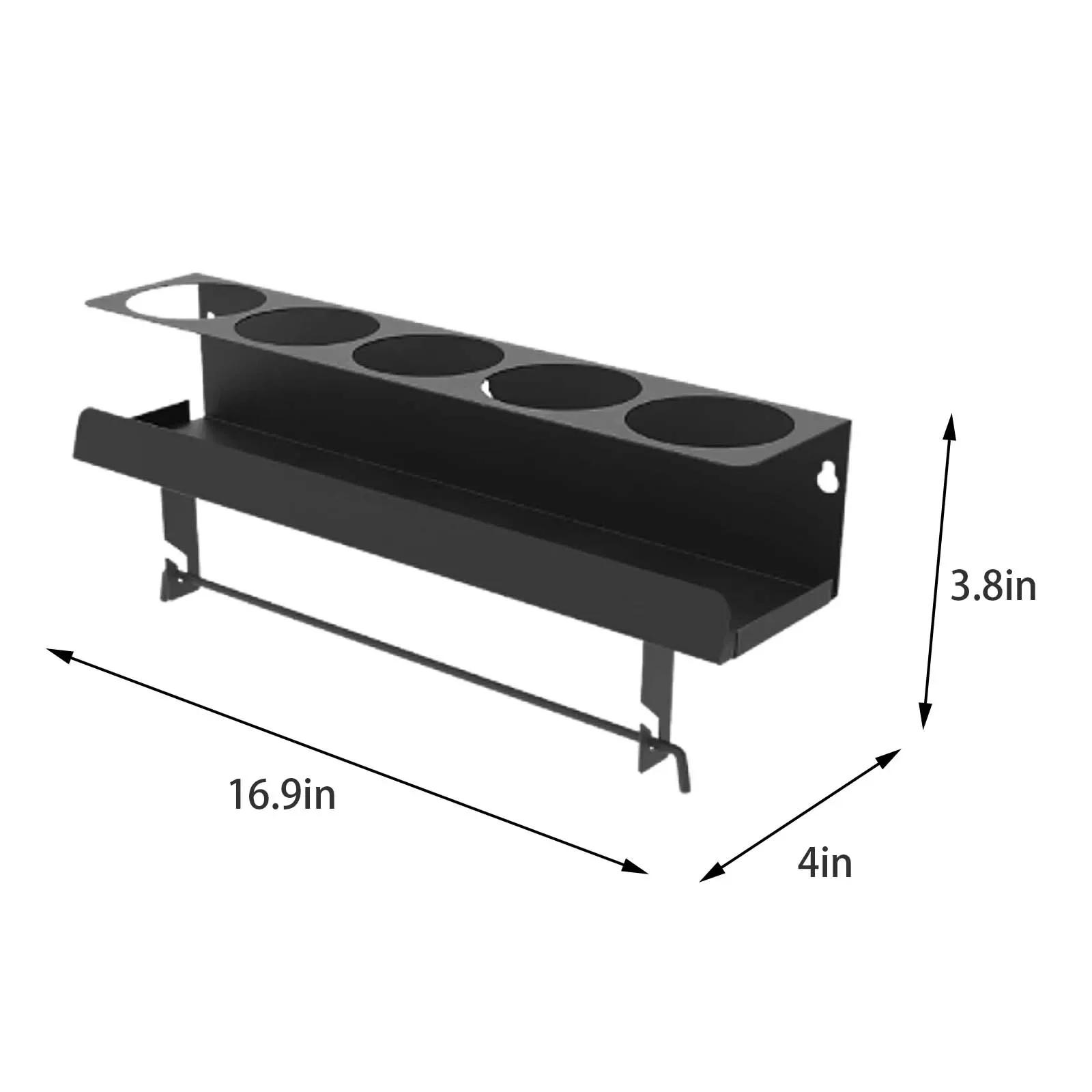 

5 бутылок спрей держатель для бутылок спрей стеллаж для хранения бутылок с краской рабочее пространство для домашнего использования стеллаж для хранения инструментов настенная полка чёрный