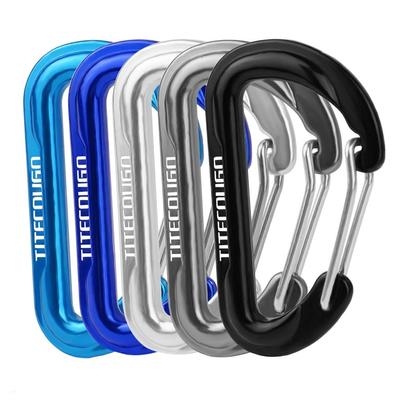 TITECOUGO Carabiner Small Multifunctional Rucksack Accessory Case Stylish Aluminum D Ring D Hook Snap Outdoor Keychain Fishing Mountain Climbing