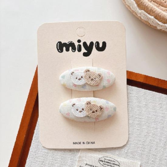 Autumn New Style Fabric Polka Dot Color Bow Bb Clip Simple and Versatile Children Do Not Hurt Their Hair Side Bye Bye Clip