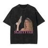 Slayyyter Men T Shirts Washed Funny Tee Shirt Short Sleeve Round Collar Tshirt Cotton Plus Size Clothing