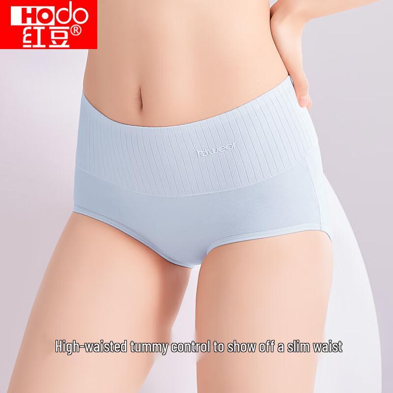 Hongdou Women's Antibacterial High-Waist Tummy Control Briefs 4-Pack