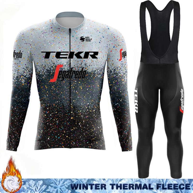 Termal Fleece Cycling Jersey Men's Winter Suit TEKR Thermal Man Outfit 2026 Mens Long Sleeve Clothing Jumper Set Ciclismo Hombre