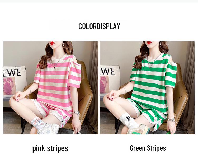 Korean-Style Women's Casual Summer Sportswear Set: Short-Sleeve Top and Shorts, Loose Fit, Perfect for Students and Running