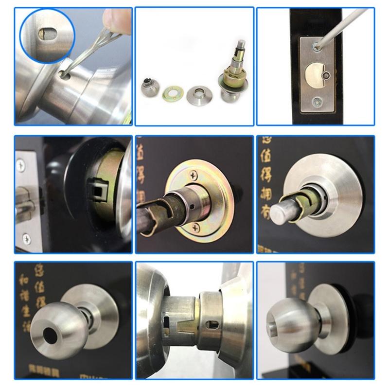 Edelstahl Drehrundes Türknaufset Griff Rund Geformter Nicht abschließbarer Türknauf für Flur, Schrank Einfach zu bedienen